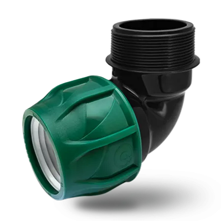 Колено компрессионное (угол) Poelsan 25 x ¾" с наружной резьбой