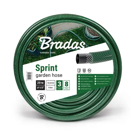 Шланг ПВХ поливочный армированный BRADAS SPRINT 1/2" 30м